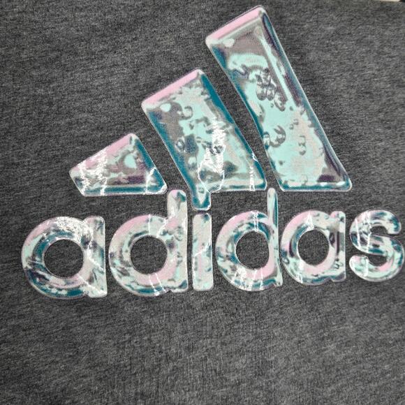 ADIDAS Girls Youth Gray Hoodie Crop Top Size Large - Picture 2 of 7